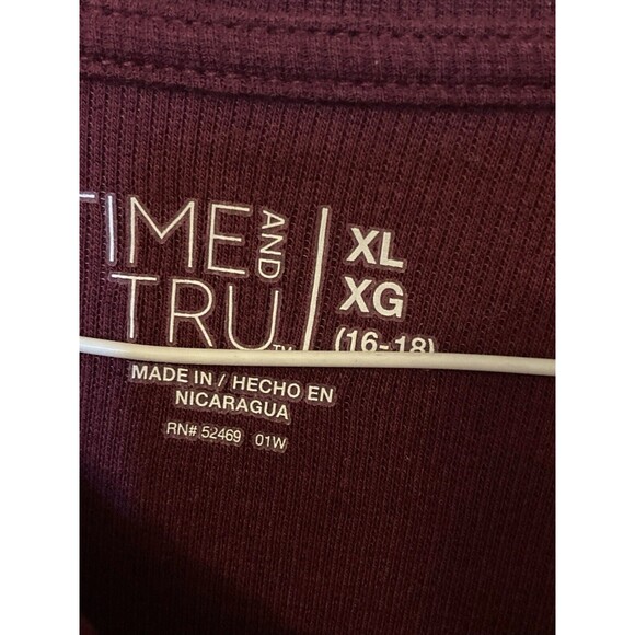 Time and Tru Womens XL 16 18 Solid Purple Soft Pullover top - Picture 3 of 3